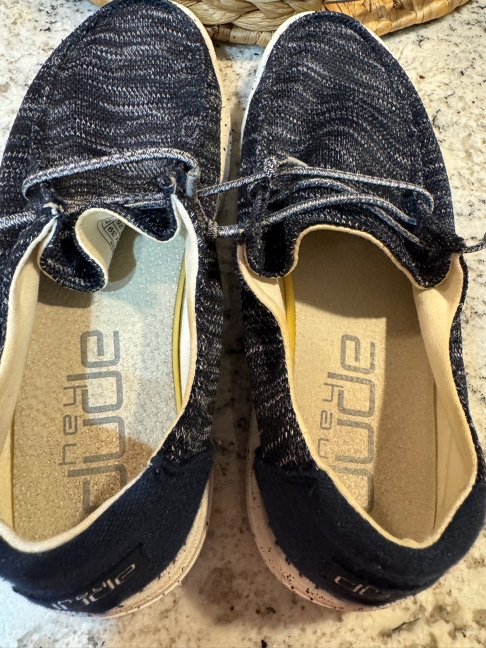 Hey Dude Wendy Navy Knit Lace-Up Casual Loafers - Picture 5 of 7